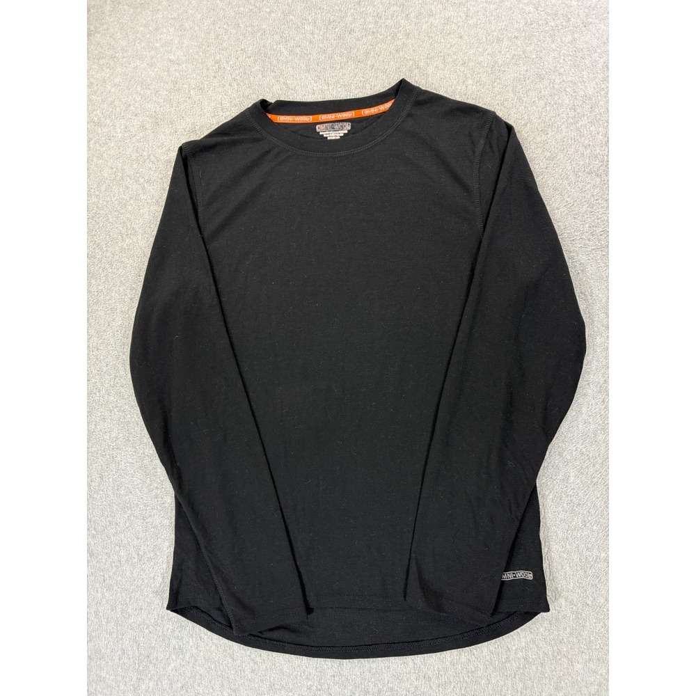 Omni-Wool Long Sleeve Base Layer Wool Blend Shirt (Men's Large) Black